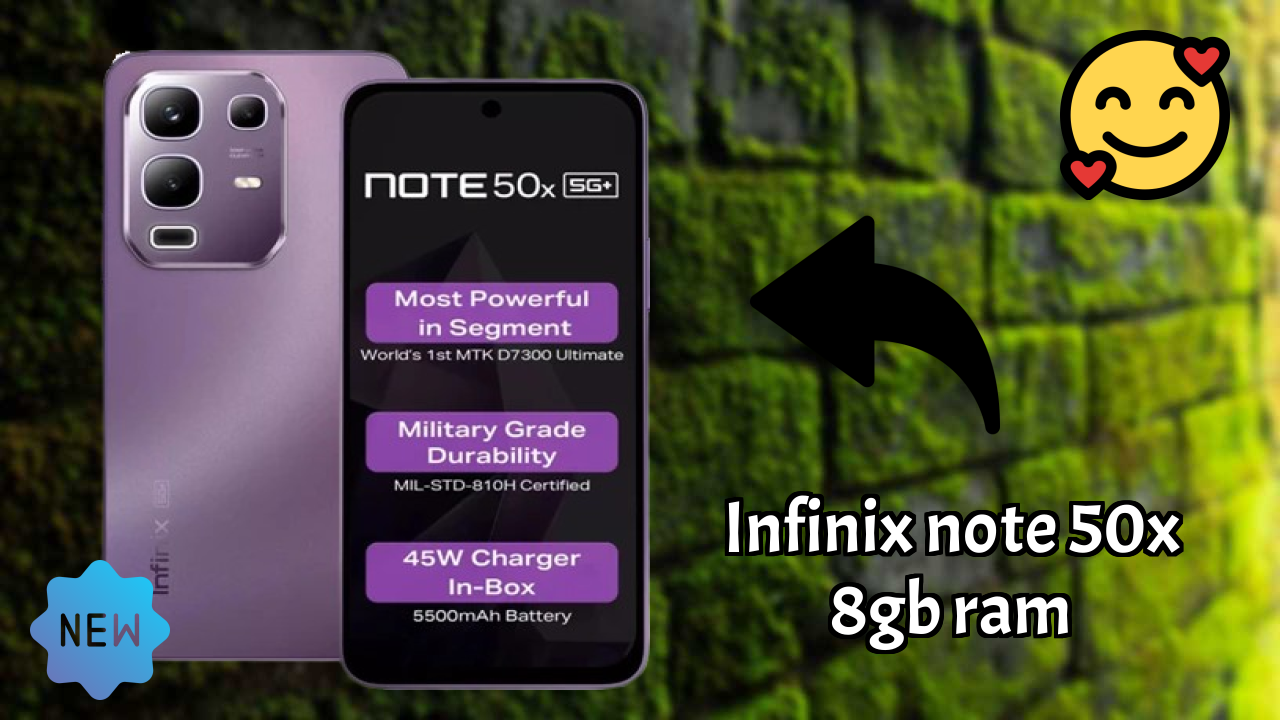 Infinix Note 50X 8GB RAM Camera Quality: 8 MP Front Camera Selfie